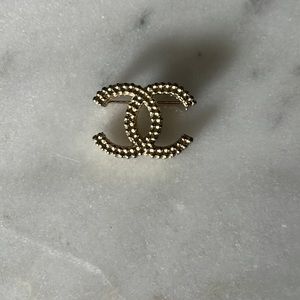 Chanel Gold Metal CC Brooch